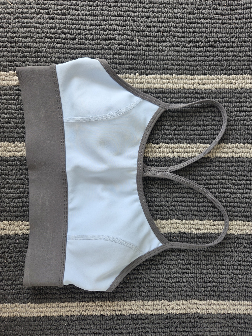 Kendall & Kylie Light Blue and Taupe Seamless Sports Bralette